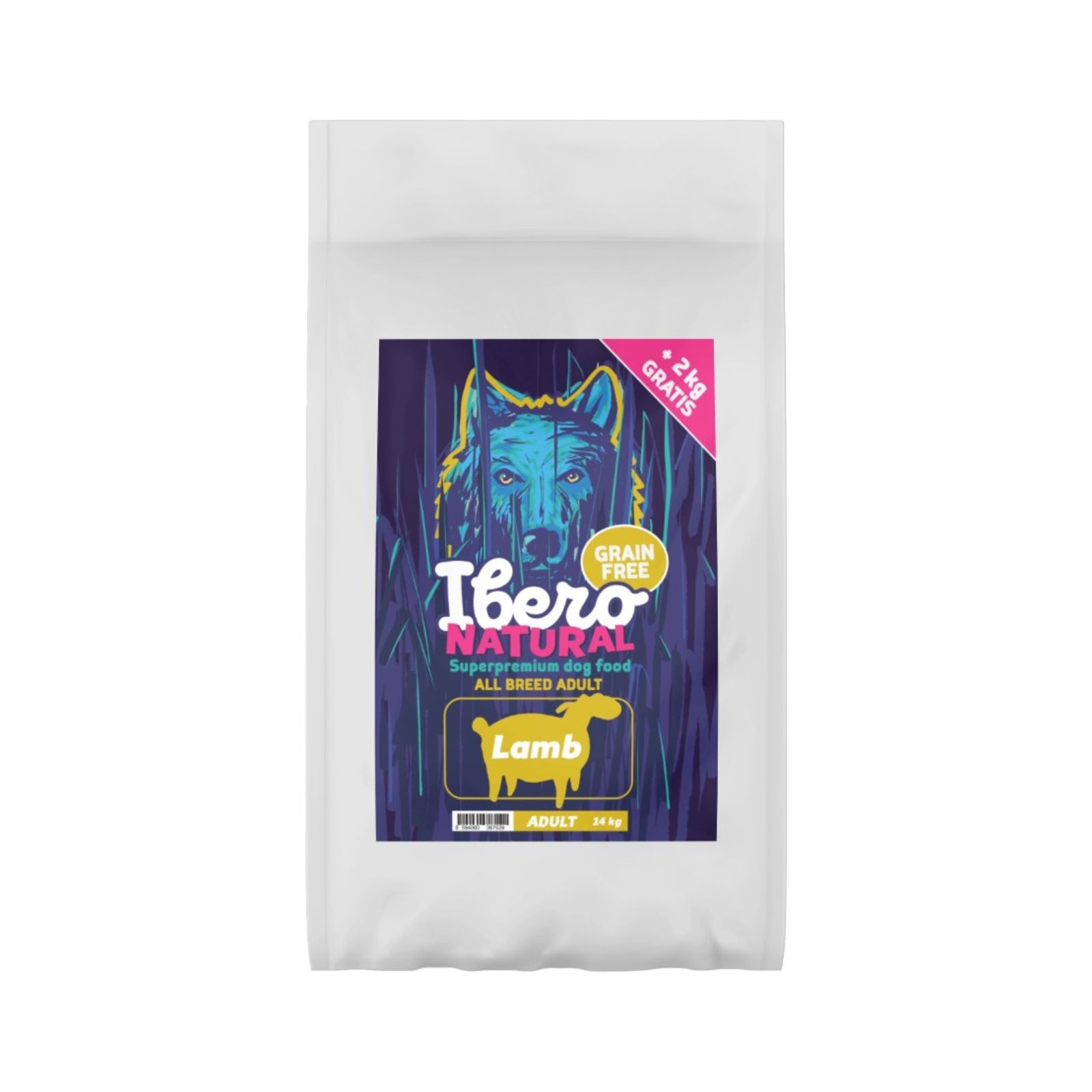 Ibero Natural Jagnięcina bezzbożowa karma dla psów 12+2kg Gratis