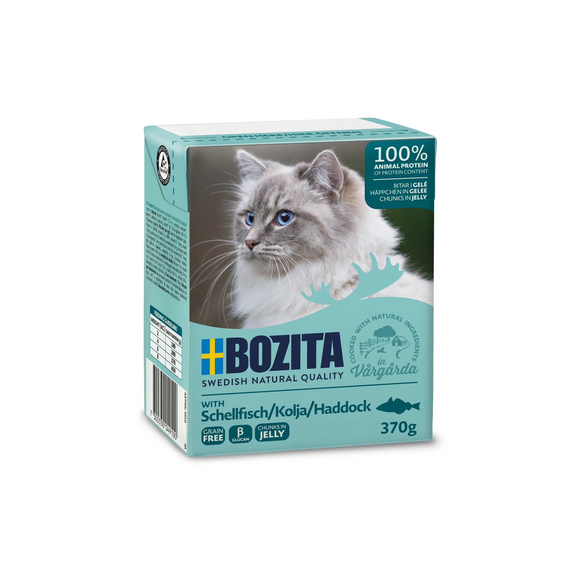 BOZITA Mięsne kawałeczki z dorszem w galaretce dla kota Tetra Recart 370g