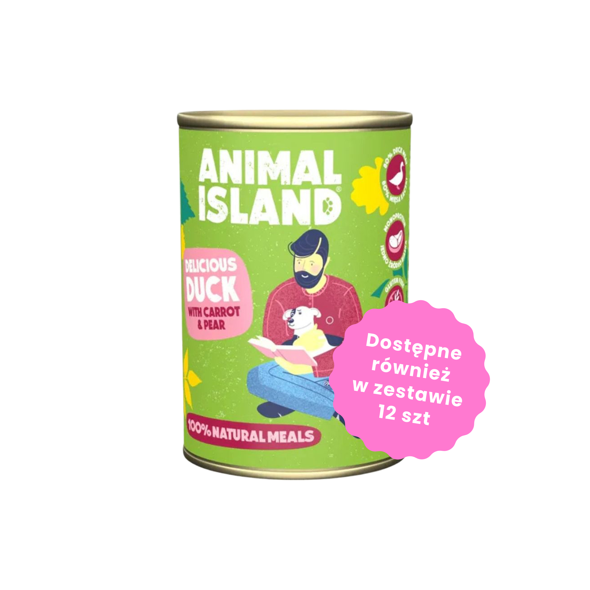 Animal Island Mokra karma kaczka z marchewką i gruszką dla psów dorosłych 400g