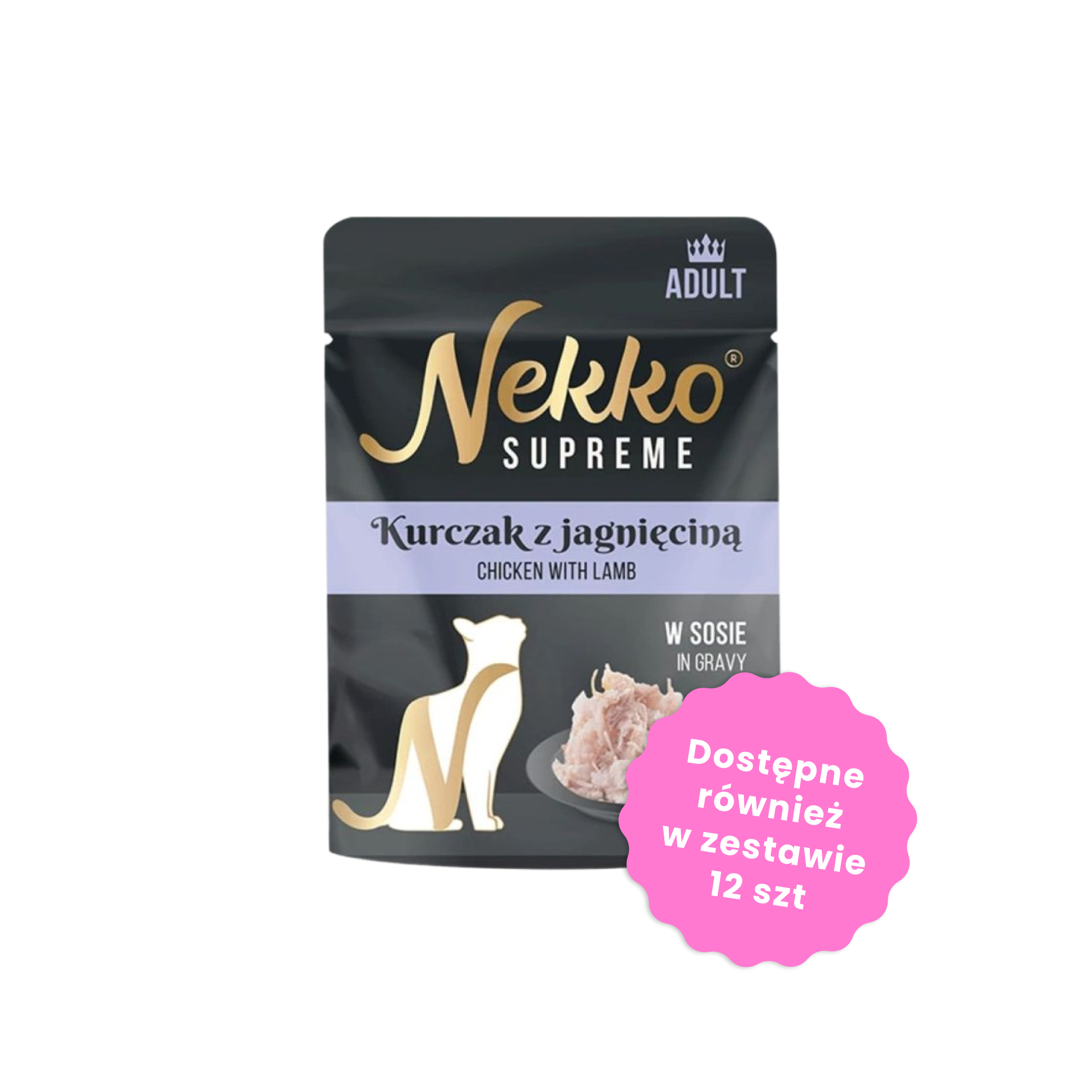 NEKKO SUPREME Adult Kurczak z jagnięciną w sosie karma mokra dla kota 70g